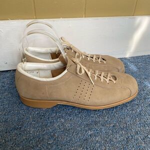 Vintage tie up bowling shoes men sz 9 with tan suede outer